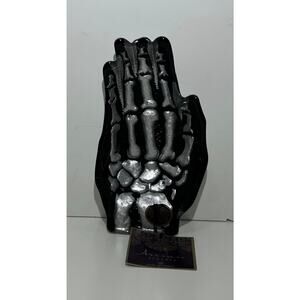 Artistic Accents 8.5” Halloween Skull Hand Bowl Hand Decorated Glass Decor